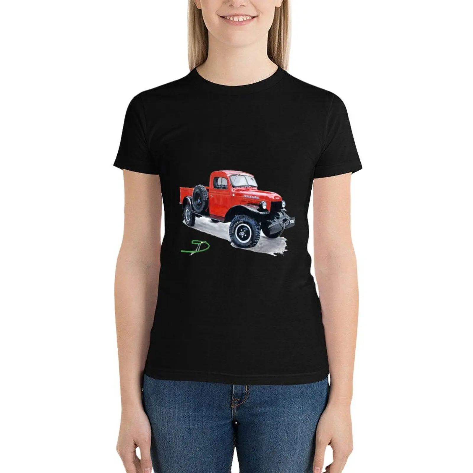 

Antique Power Wagon T-Shirt hippie clothes Aesthetic clothing animal print shirt for girls Short sleeve tee tshirts for Women