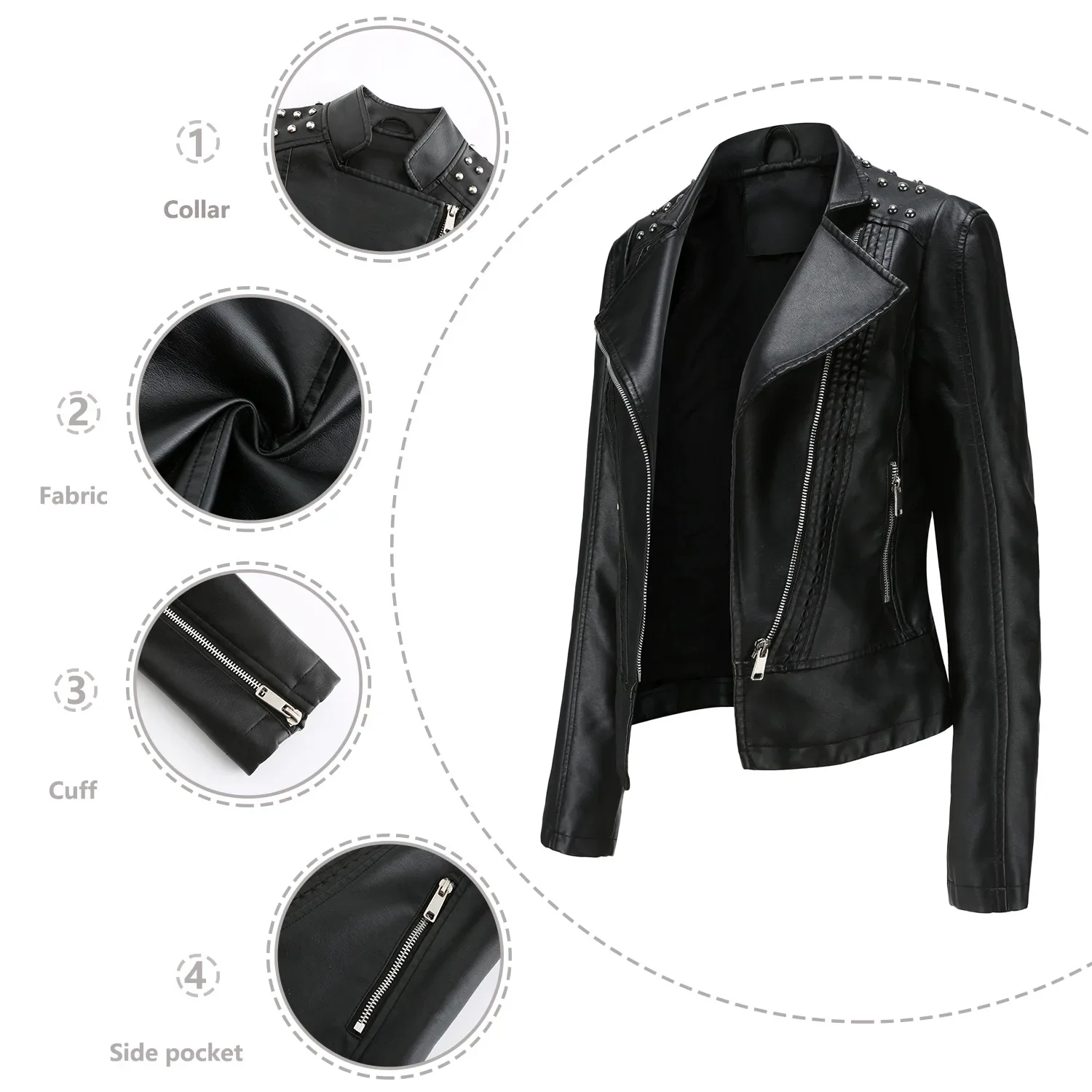 Female Knight Motorcycle Jacket Collar Thin Spring and Autumn Outdoor Motorcycle Riding Equipment Windproof Waterproof Jacket