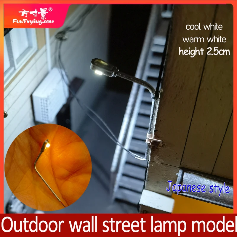 Japanse Stijl Miniatuur Straat Lamp Model Lamp Hoofd 1/64 Schaal Street Scene Diy Zand Tafel Landschap Model Materiaal 2.5cm