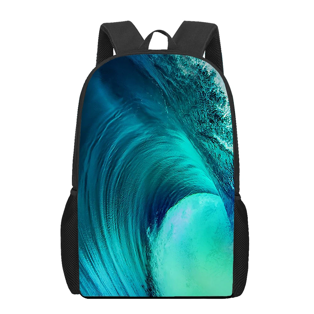 Beach Sea Landscape 3D Printed Book Bag Men 16 Inch Backpack For Teen Boys Kindergarten Bagpack Children Large Capacity Backpack