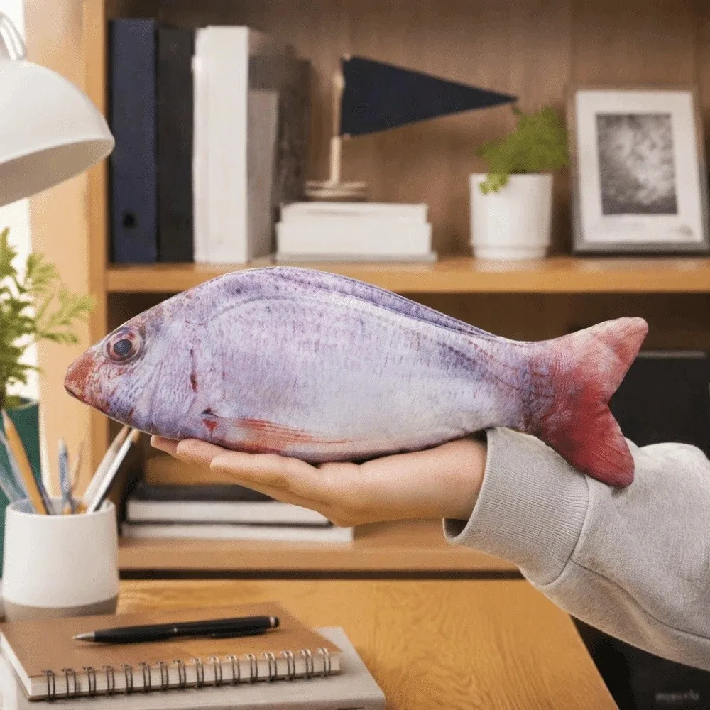 Simulation Salted Fish Shape Pen Bag Cute Design Funny Fish Pencil Case Creative Novetly Stationery Storage Bag Student