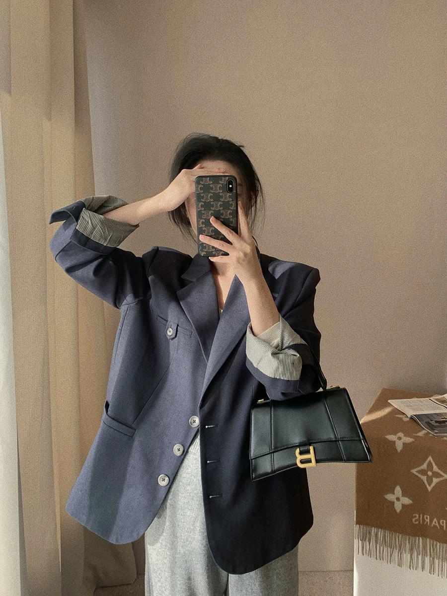 

Пиджак женский Deep Blue Casual Sle, осенняя коллекция, свободный крой, премиум-класс, в западном стиле, малый размер