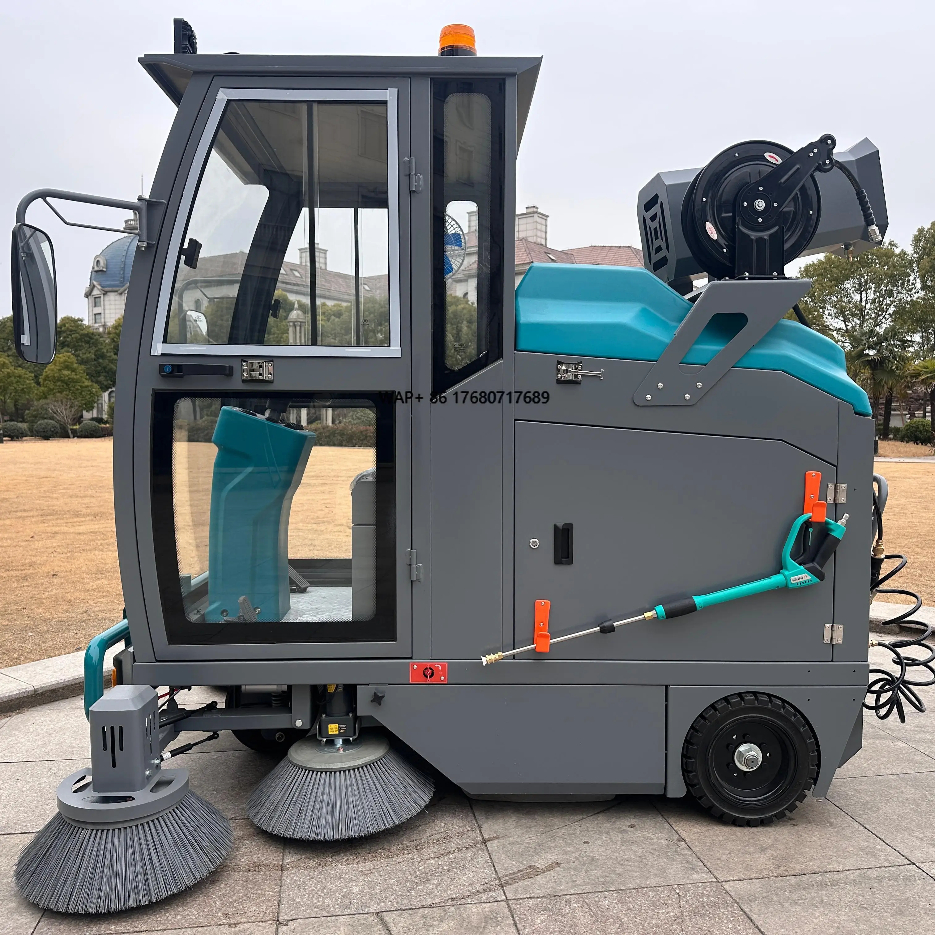 48v varredura de lítio condição industrial nova aço inoxidável passeio ao ar livre elétrico rua estrada vassoura chão