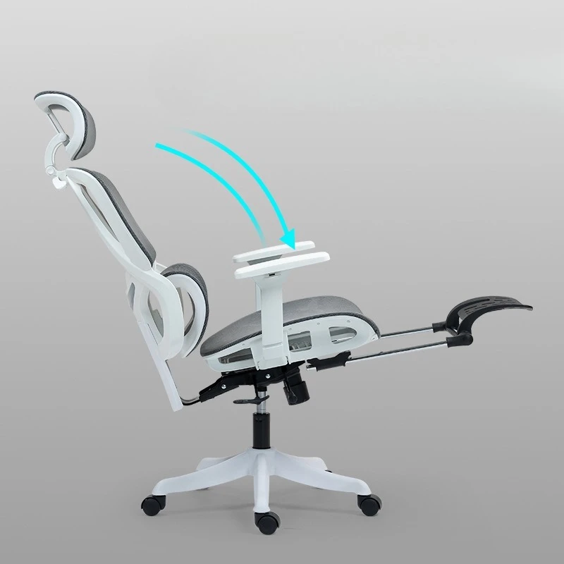 Luxury Ergonomic Office Chair Full Adjustable Lumbar Padded Armrests Tilt Mechanism Computer Chair Furniture Fauteuil Rose