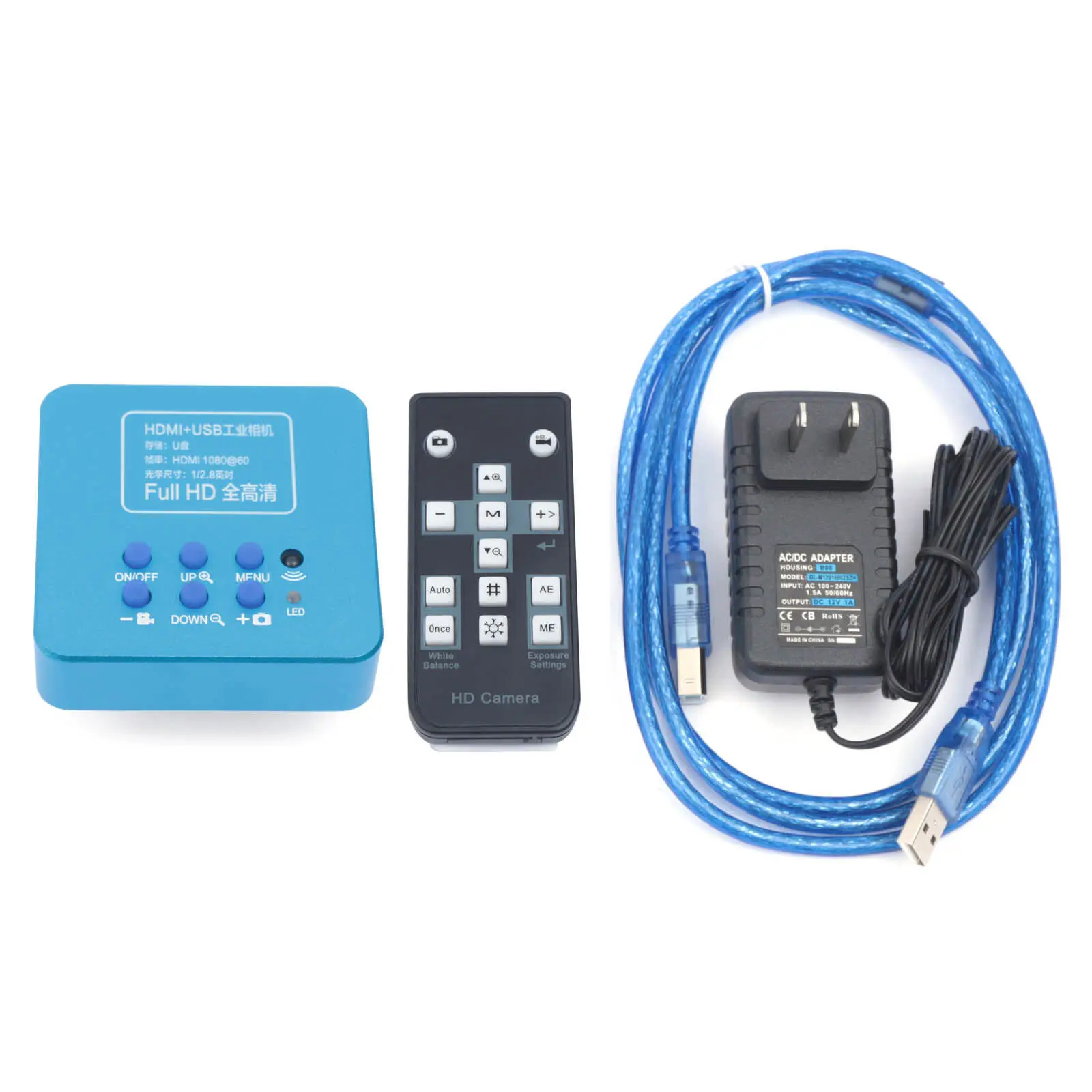 12 فولت HD 1080p HDMI كاميرا فيديو مجهرية رقمية صناعية USB 30 إطارًا في الثانية مع سلك طاقة