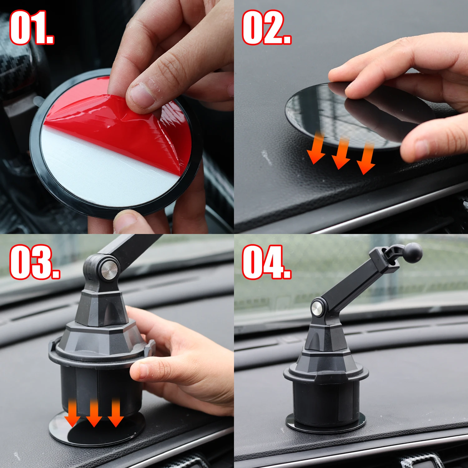 Round Ultra Thin Double Sided Foam Adhesive Tape Sticker Car Navigation Bracket Dashboard Adhesive Pads Holder Base Stickers