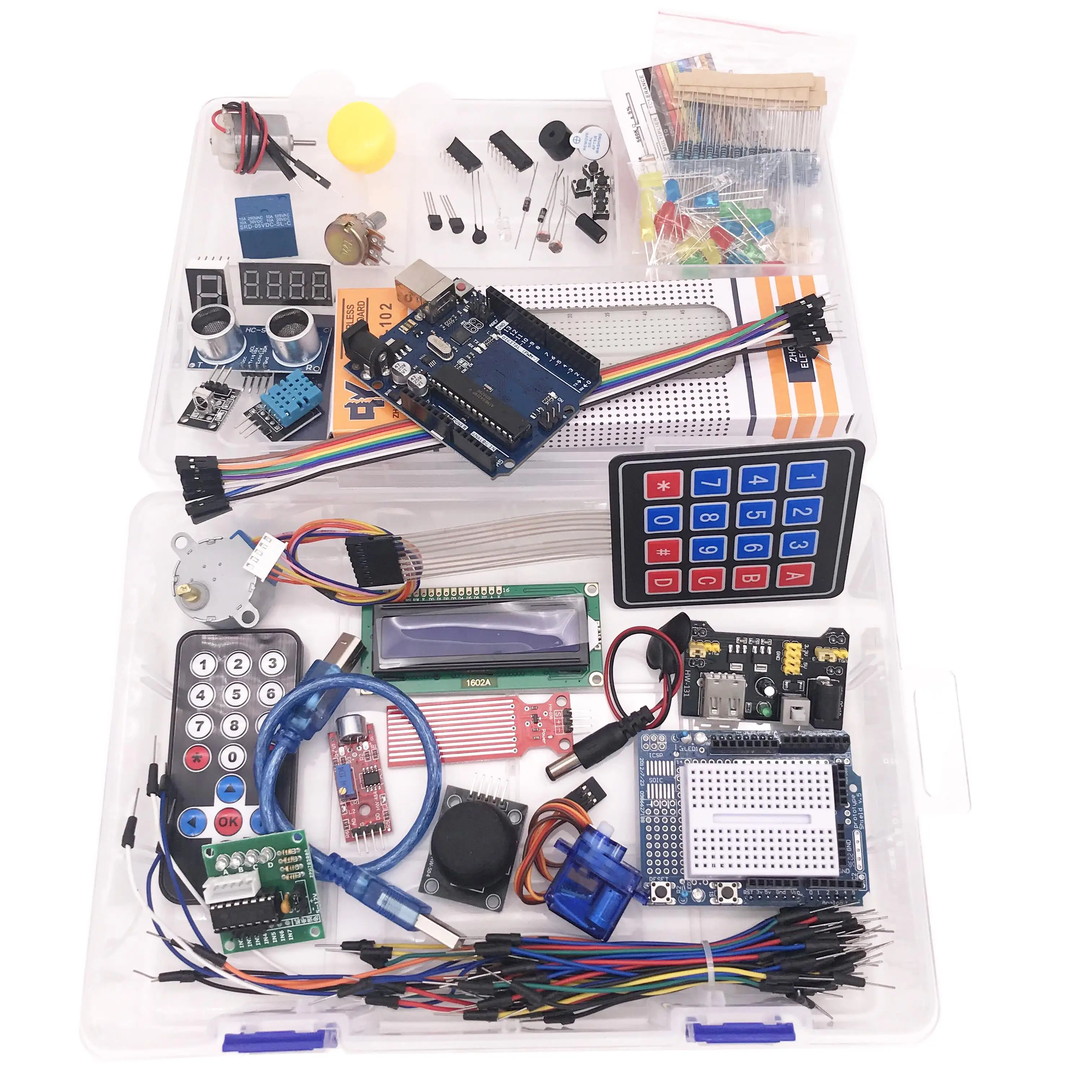 Kit Diy Kit Electronic For R3 With Retail Plastic Box Breadboard 1602 Display Motor And Fan For Programming Coding LED