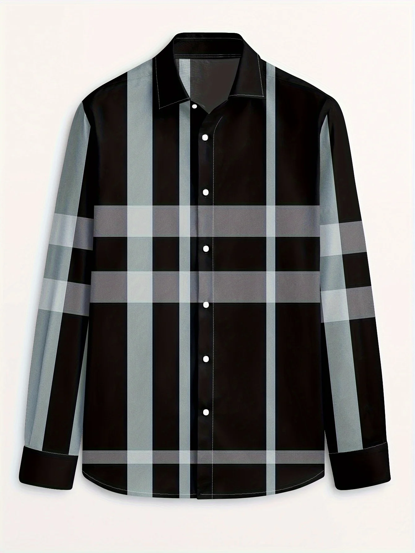 Men'S Stylish Print Shirt, Casual Breathable Long-Sleeve Button-Up with a Collar for Spring And Autumn