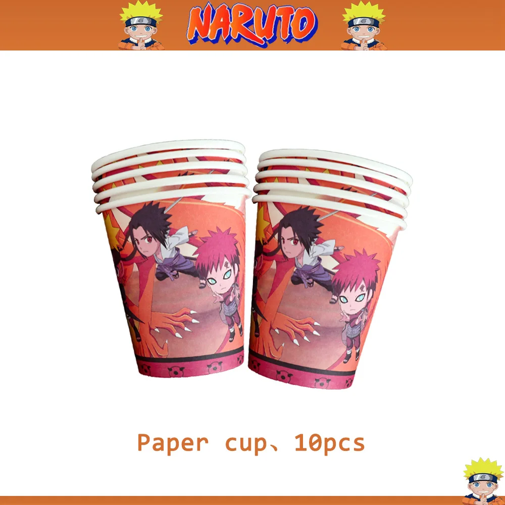 Anime Narutos Cartoon Cutlery Party Decoration Tablecloth Cup And Plate Party Ninja Balloon Accessories Children's DIY Toy Gifts