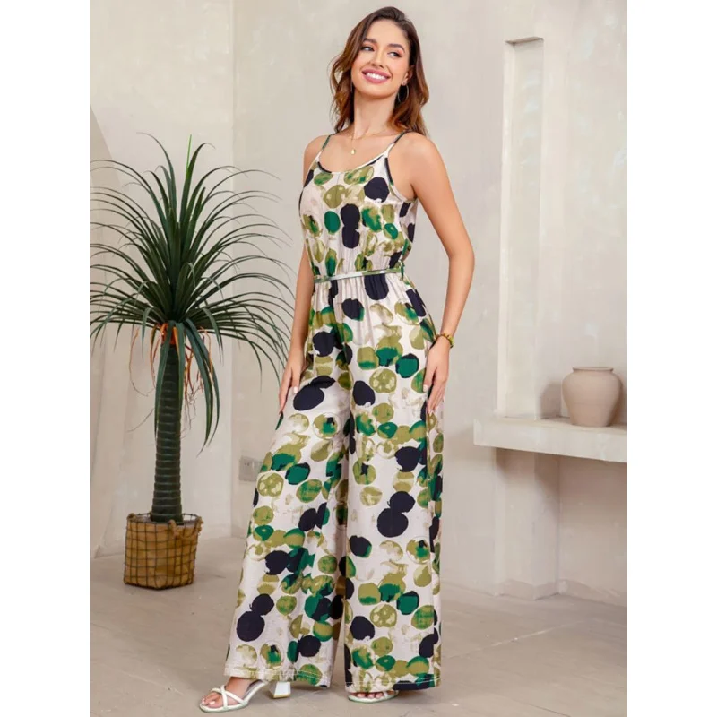 

Summer New Large Size Loose Dress Women's Floral Stylish Jumpsuit