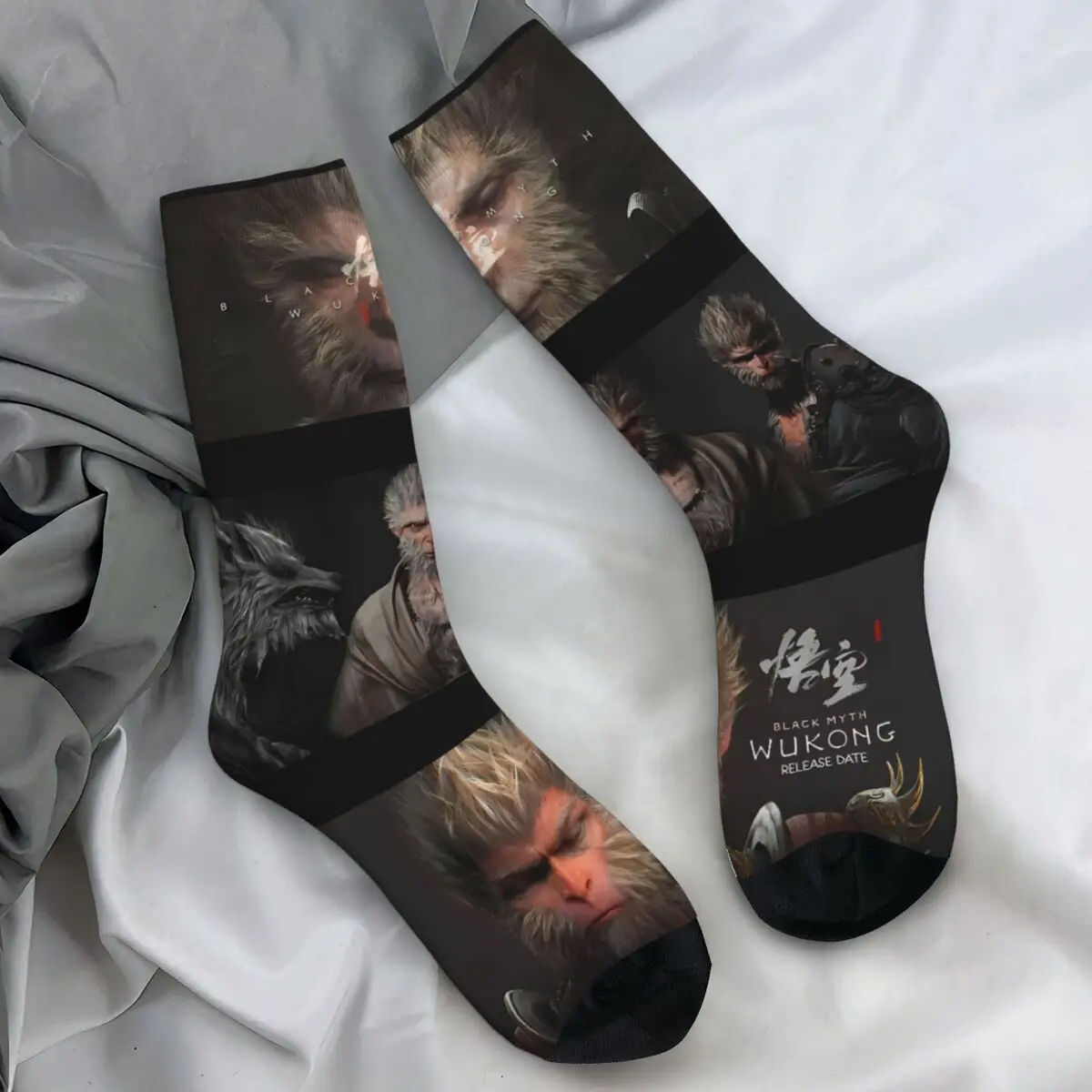 Unisex Men Socks Black Myth Wukong Game Stockings Autumn Fashion Warm Soft Socks Design Outdoor Anti Slip Socks