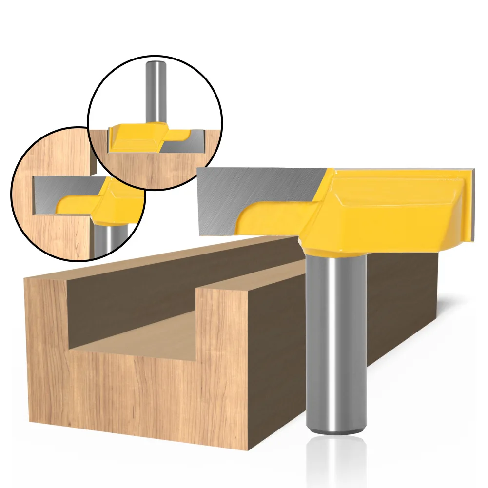 

Milling Cutter Cleaning Bottom Router Bits for Wood 2-1/4" Cutting Dia for Surface Planing 8/12/12.7mm Shank Woodworking Tools