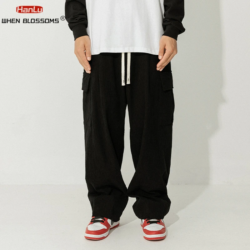 Hip Hop Jogging Cargo Pants Mens Corduroy Sweatpants Loose Casual Pants NeutralRetro Streetwear Fashion Harajuku Trousers