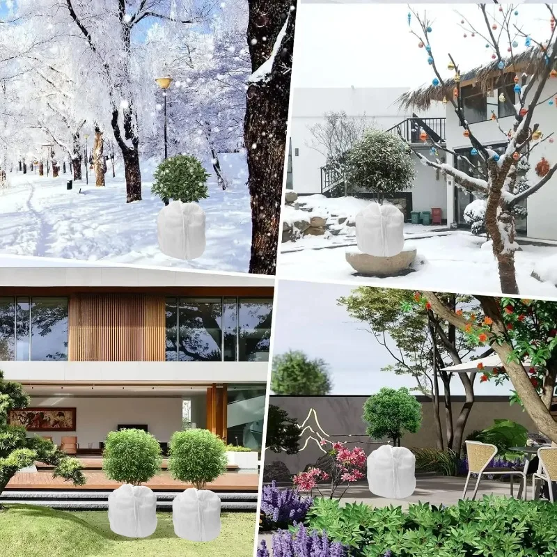 Reusable Plant Frost Cover Winter Protection Bags with Drawstring Cold Resistant Bug Proof Garden Shrub Oxford Cloth Warm Cover