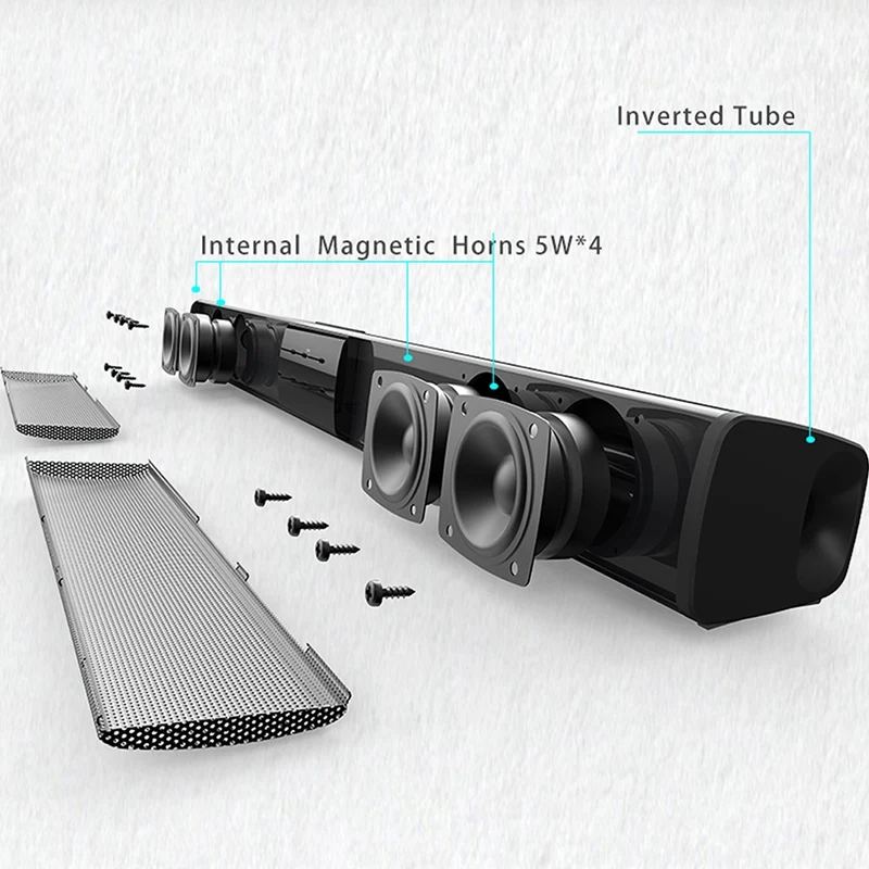 Imagem -04 - Soundbar Alto-falante Bluetooth Barra de Som Multifuncional Portátil Preto Desktop sem Fio Bs28b