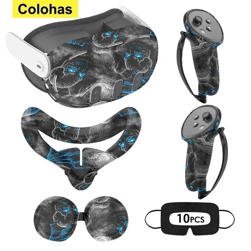 Juego de fundas de silicona para Oculus/Meta Quest 3, accesorios, controlador de auriculares VR, Protector de agarre, tapa de lente, funda facial, máscara para ojos