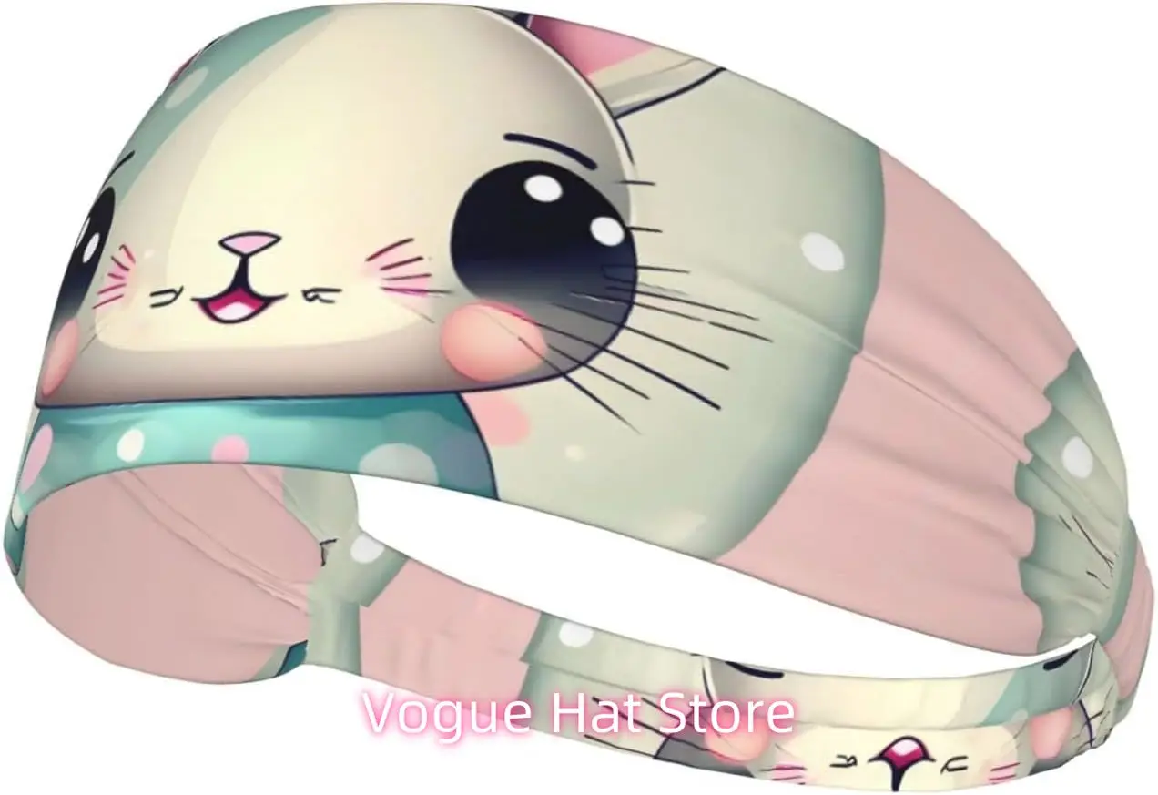 

Pink Cartoon Bunny Elastic Exercise Headband, Fitness Exercise Yoga Cycling Headband, Outdoor Sports Elastic Sweat-Absorbing