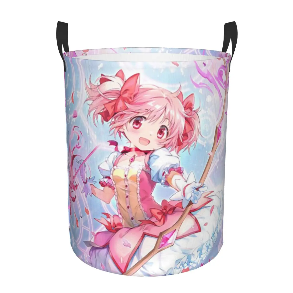

Puella Magi Madoka Magica Dirty Laundry Baskets Foldable Large Waterproof Clothes Storage Basket For Home Kids
