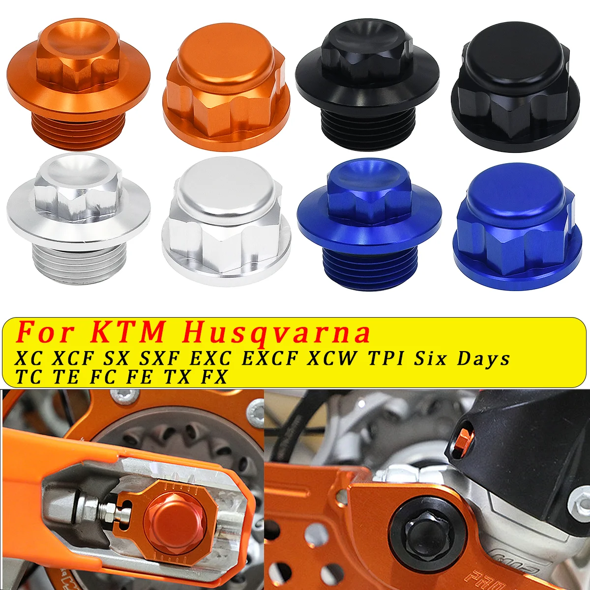 Motocyklowa nakrętka zabezpieczająca przednie koło tylne CNC do KTM SXF/XC/XCF/EXC/EXCF/XCW/TPI/SD/6D 125-500 do GasGas EXF/ECF/MCF 250-450