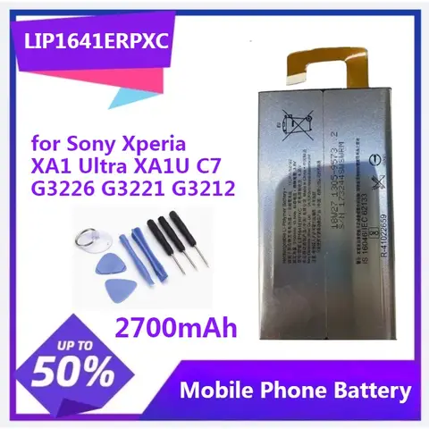 Bateria lip1641erpxc para sony xperia xa1 ultra xa1u c7 g3226 g3221 g3212 g3223 bateria do telefone móvel 2700mah