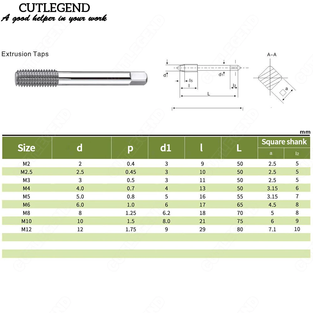 Solid Carbide Extrusion Tap HRC65 Tungsten Steel Thread Forming Tap Fluteless Tap NRT M2 M2.5 M3 M4 M5 M6 M8 M10 M12 For Steel