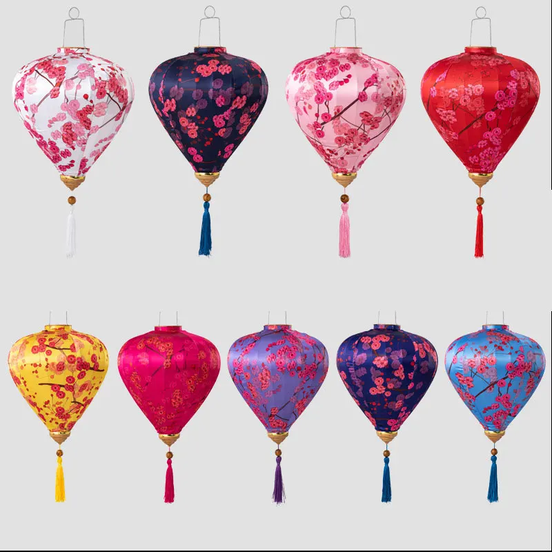 

12/14 inch Ancient Style Silk Cloth Palace Lantern Retro Mid Autumn Chinese New Year Wedding Festival Party Decor Lanterns