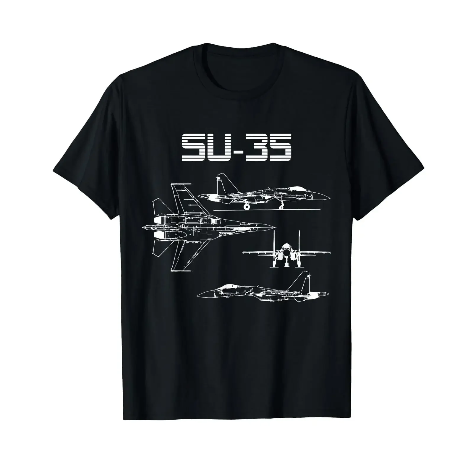Su 35 Combat Aeroplane Warbird Blueprint Schematic Chart T Shirt vintage Washed homme designer clothes graphic