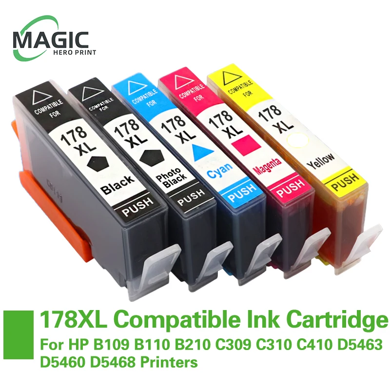 Compatible Ink Cartridge For HP 178 178XL For HP B109 B110 B210 C309 C310 C410 D5463 D5460 D5468 Printers For HP178 XL 178XL