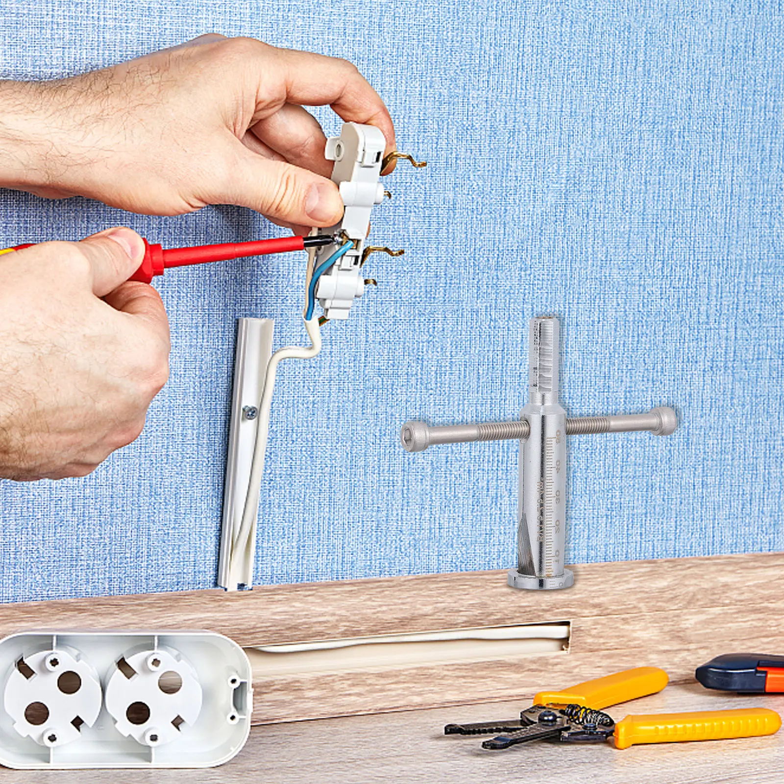 

Electrical Wire Twisting Tool Durable Steel Wire Stripper Twisting Connector Tool Compatible with Power Drill Cable