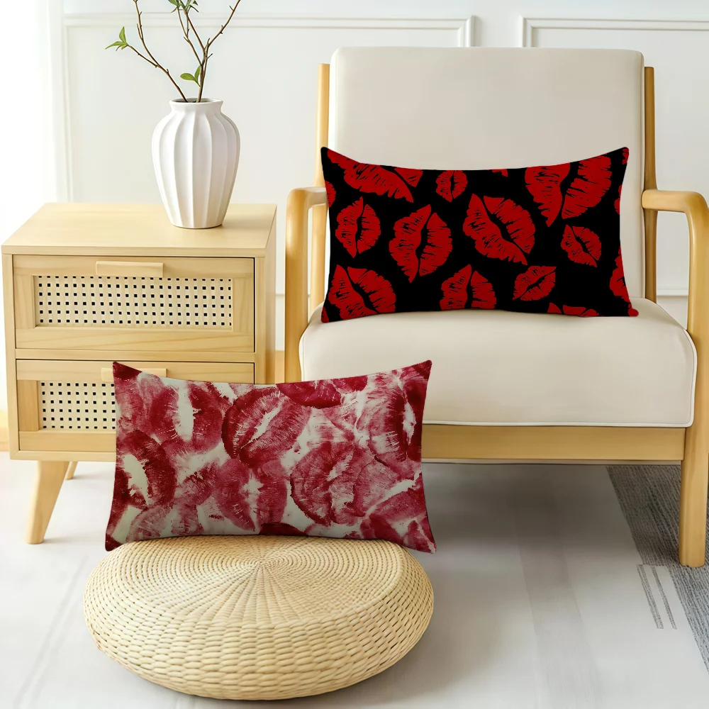 Fiery Red Lips cushion cover Hit Product Home Sofa living Room Double-sided Soft Decorative Pillow Cover