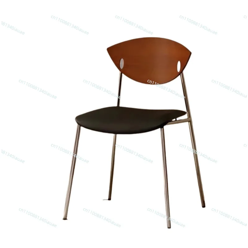 

Solid Wood Medieval Chair Dining Chair Light Luxury Modern Simple Casual Dining Table Chair Wrought Iron