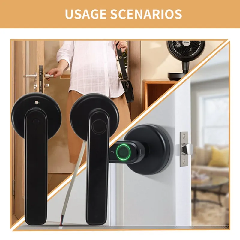 Fingerprint Smart Door Lock Door Knob With Keypad Keyless Entry Door Lock With Handle For Home Hotel Office Apartment