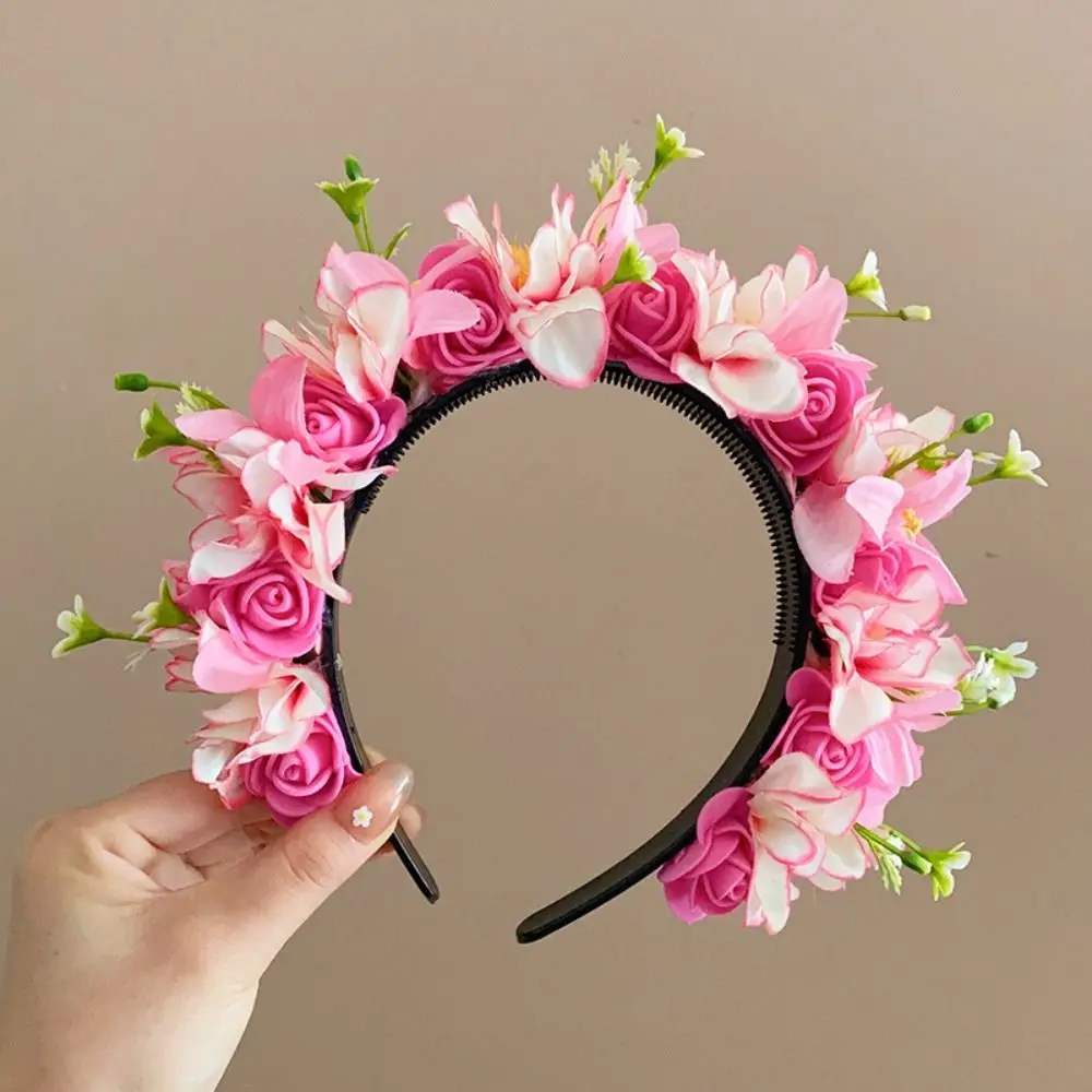 

Cloth Quanzhou Head-pinned Flower Hair Hoop Garland Simulation Flower Hair Band Crown Photograph Props