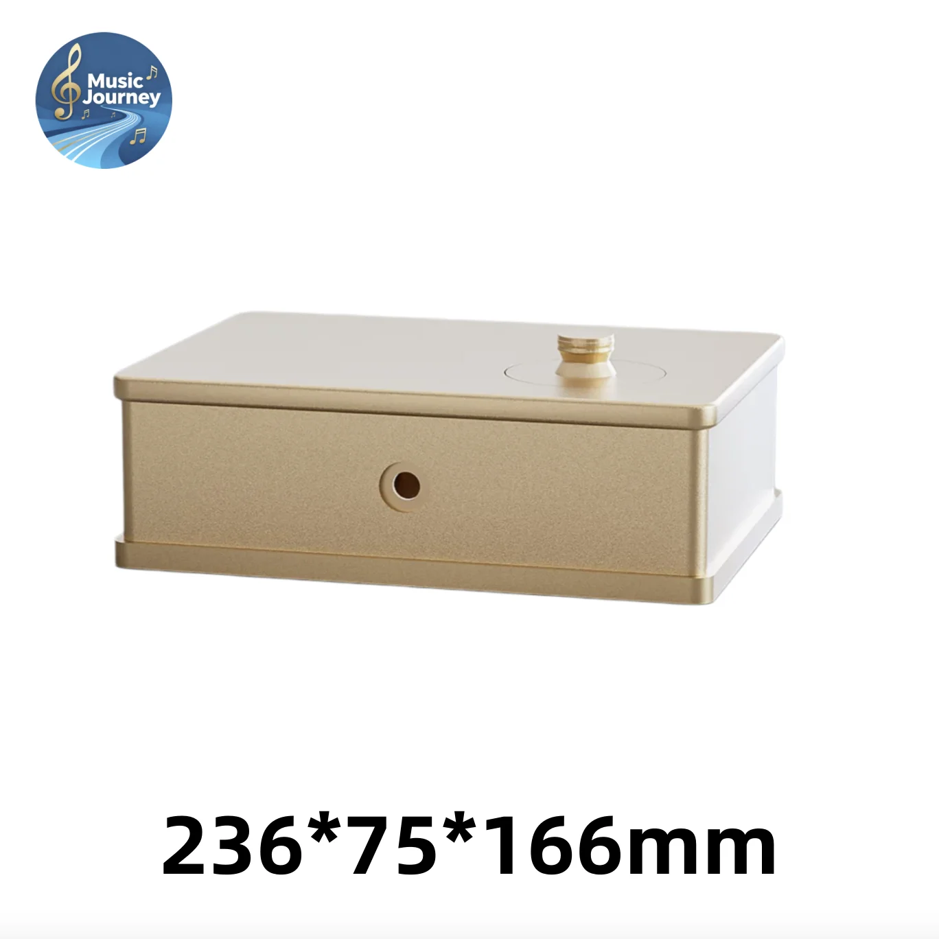 236*75*166mm Gold‑Colored All‑Aluminum HIFI Preamplifier Chassis Enclosure, DIY DAC Decoder & Headphone Amplifier Case Shell