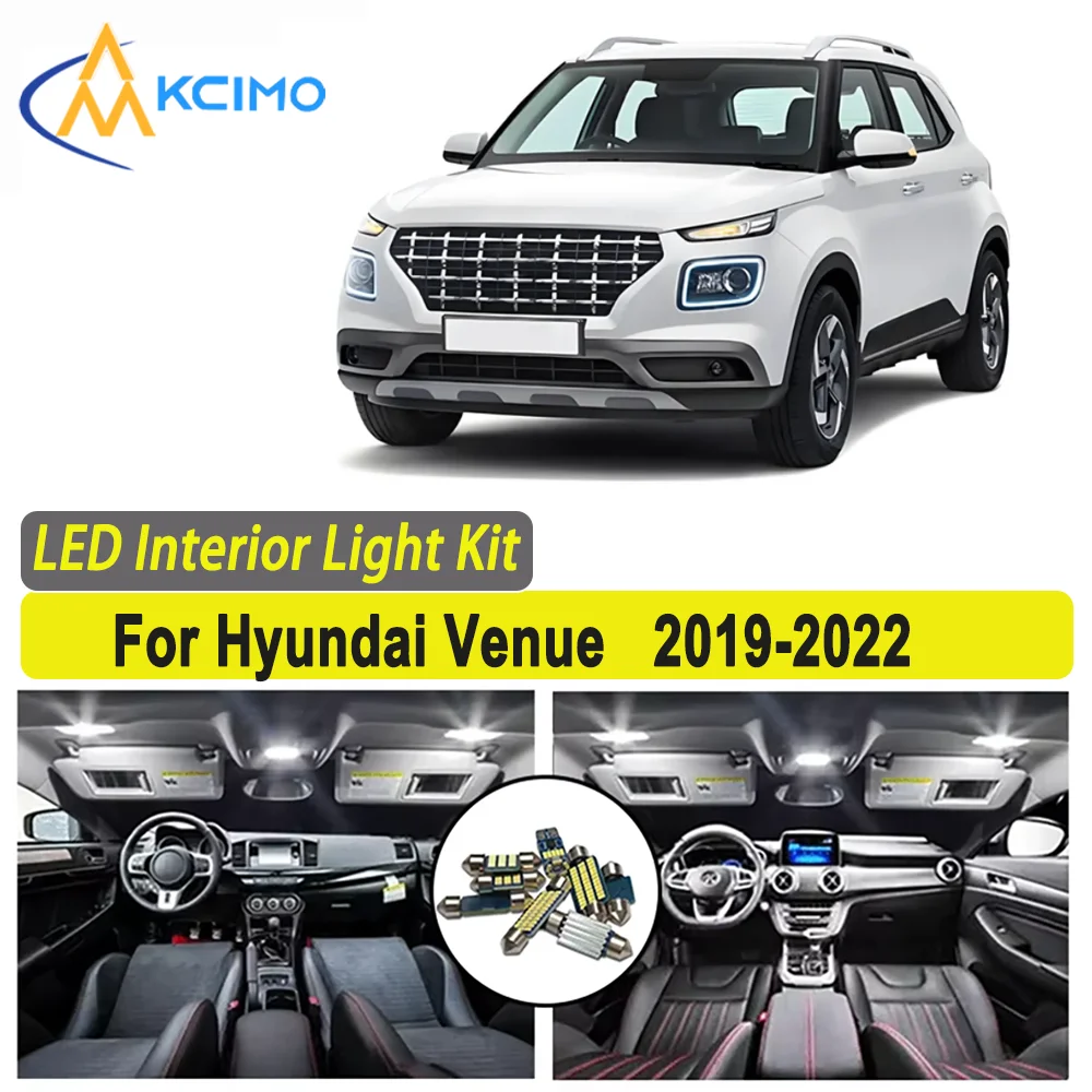 

Kcimo LED For Hyundai Venue (2019-2022) Premium Bright LED Interior Dome Map Trunk Light Kit Car Led Lamps Car LED Lights Canbus