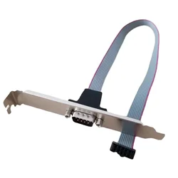 Motherboard 10Pin Female to DB9 RS232 9Pin Male Serial Port Full-Height Profile Rear Bracket Cable Cord 26cm For Printer