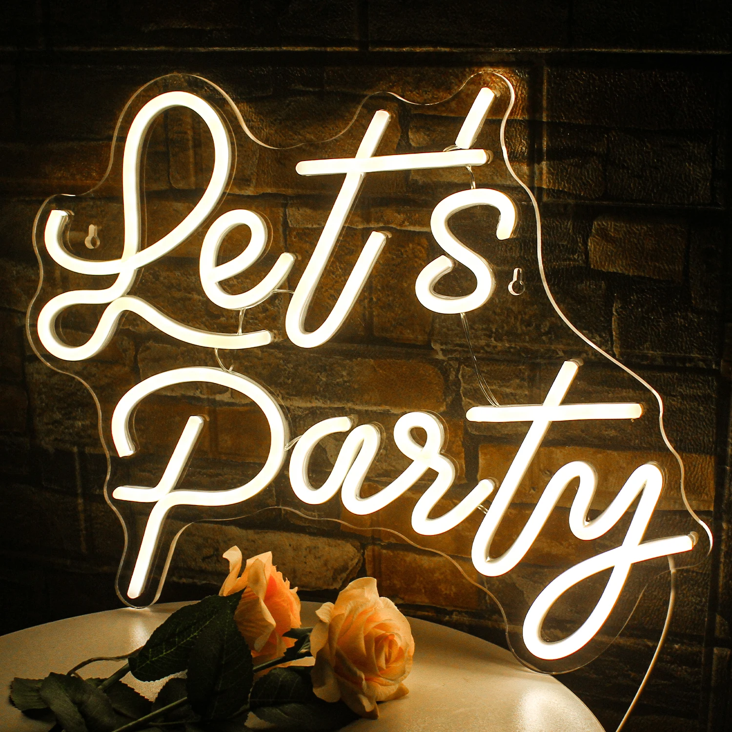 Let's Party Neon Sign LED Lights Wall Decor Lamp USB luci Creative per Wedding Club Party Atmosphere Art Neon Decor