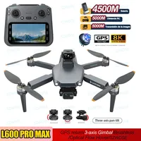 L600 PRO MAX GPS Drone 8K Profesional HD Cámara Dual 3 Ejes Gimbal Antena 360 ° Juguete cuadricóptero RC para evitar obstáculos 5G WIFI FPV