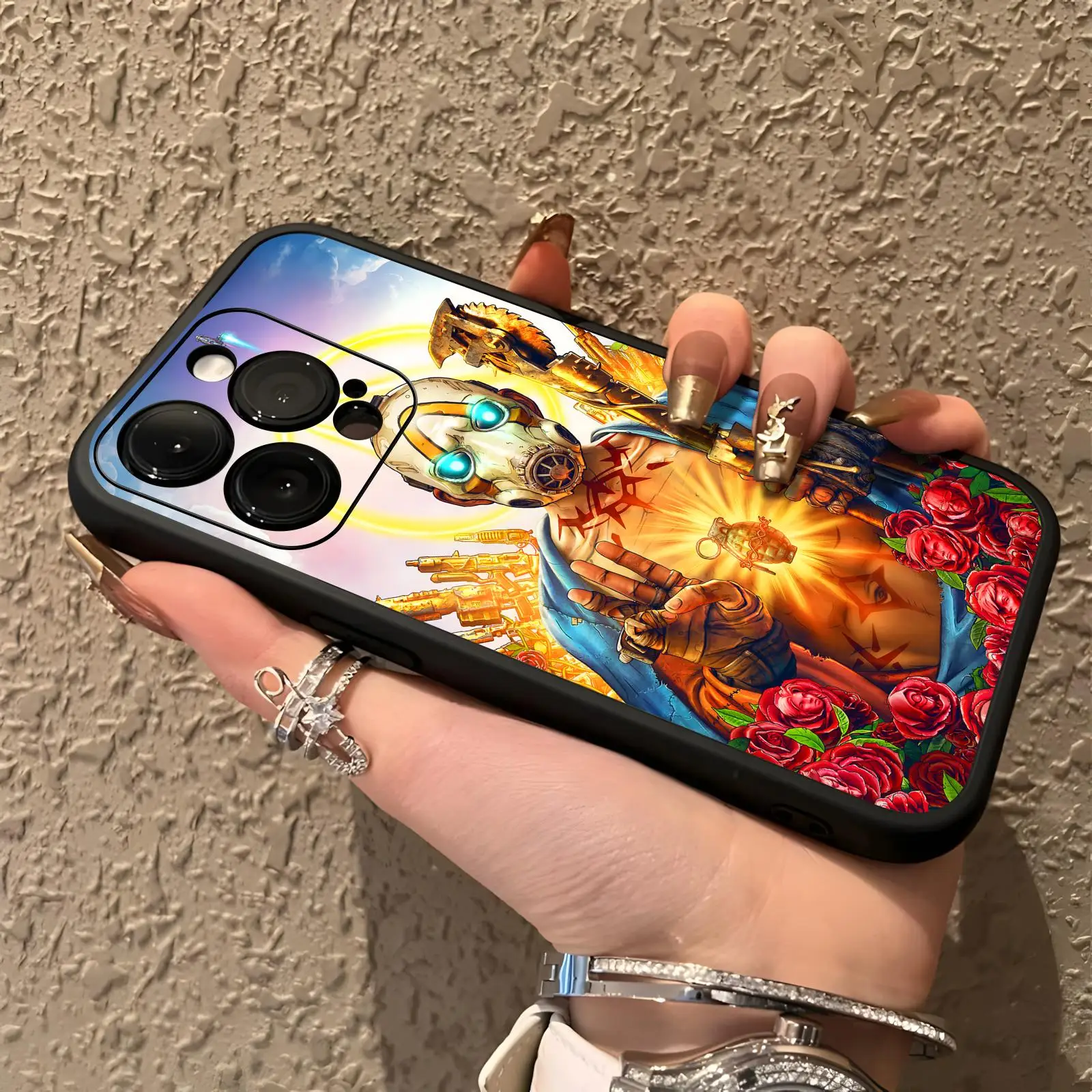 Capa de Celular Antichoque Preta Macia COOL Borderlands C-Claptrap para iPhone 17 16 16e 15 14 13 12 Plus Mini Pro Max