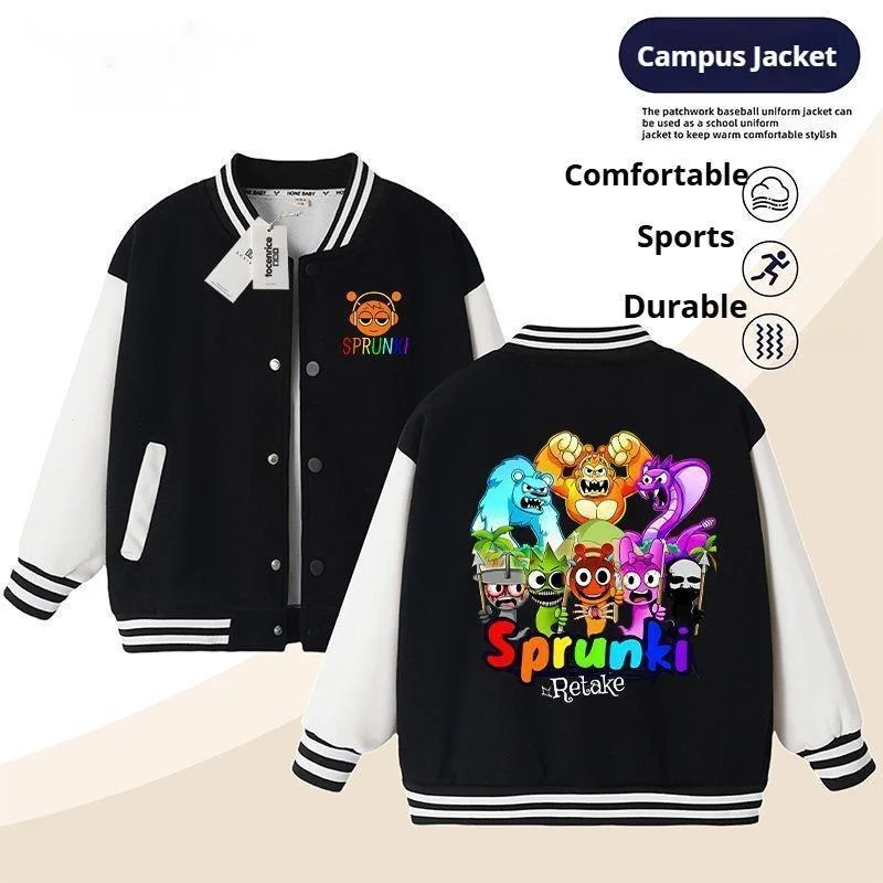 Sprunki Autumn And Winter New Style Boys Girls Thick Warm Coat Rhythm Music Box Top Youth Handsome Baseball Uniform