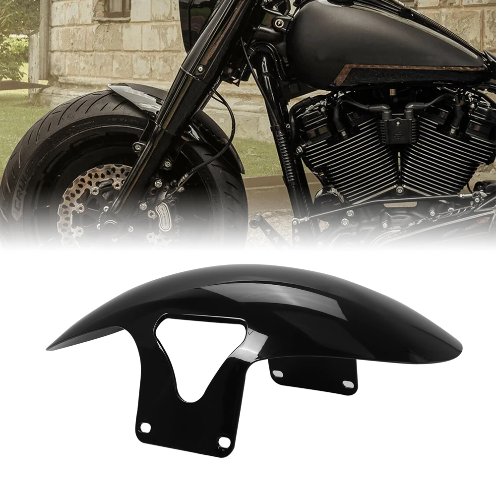 Motorcycle Gloss Black Front Fender Mudguards Cover For Harley Softail M8 Fatboy FLFBS FLFB 2018-2022