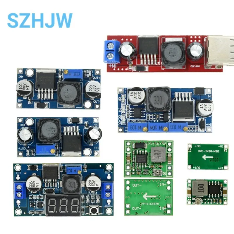 DC-DC LM2596/S LED input 4V-35V Output 1.23V-30V 3A Adjustable  Step-down Power Supply Regulator module MP1584EN MINI360 USB