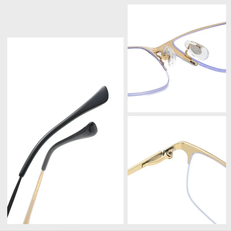 Semi-Rimless Bifocal Optical Photochromic Eyeglasses Men Titanium Progressive Multifocal Eyewear Doctor Prescription Glasses
