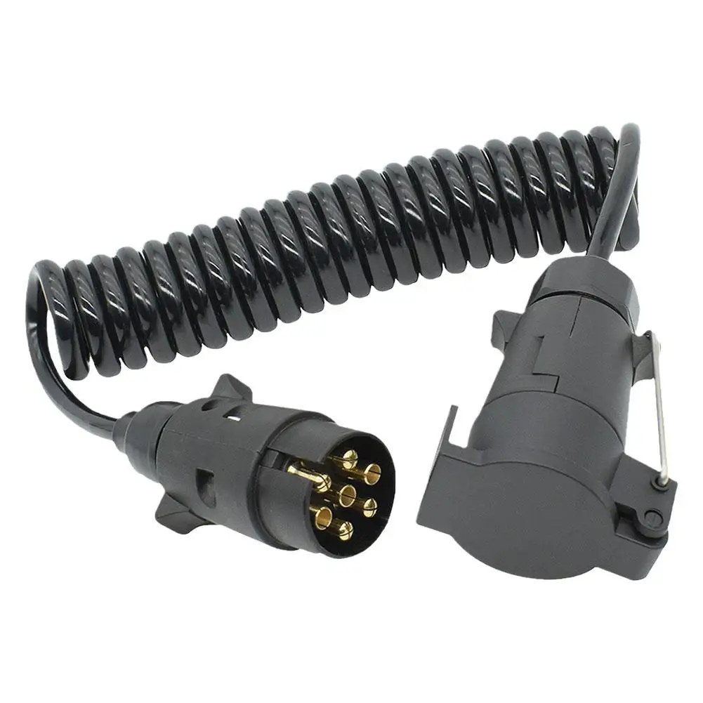 7 Pin Trailer Extension Coiled Cable Universal 7Pin Trailer Connector Cable Weatherproof Trailer Extension Cable image 4