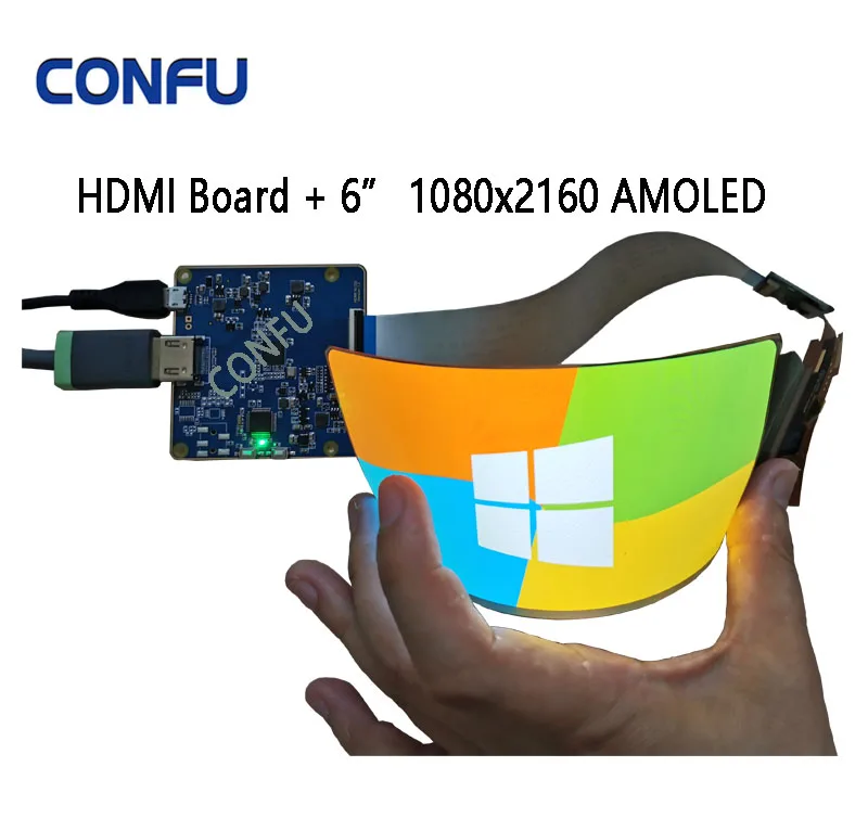 

CONFU HDMII Board BOE 6 inches 1080x2160 Flexible Foldble Bendable Rollable AMOLED Display Screen Panel OLED Automotive China