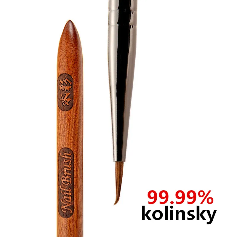 1/2 قطعة خشب الصندل مقبض كولينسكي الشعر الاكريليك فرشاة UV جل نحت فرشاة قلم مسحوق سائل لتقوم بها بنفسك مسمار رسم مسمار الفن Bruses #3