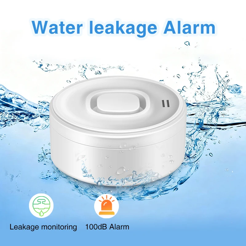 4Pack Water Leak Alarm Detector, 100dB Loud Alert Water Sensor, IP55 Waterproof, Sensitive Leak and Drip Alert, Easy Installati