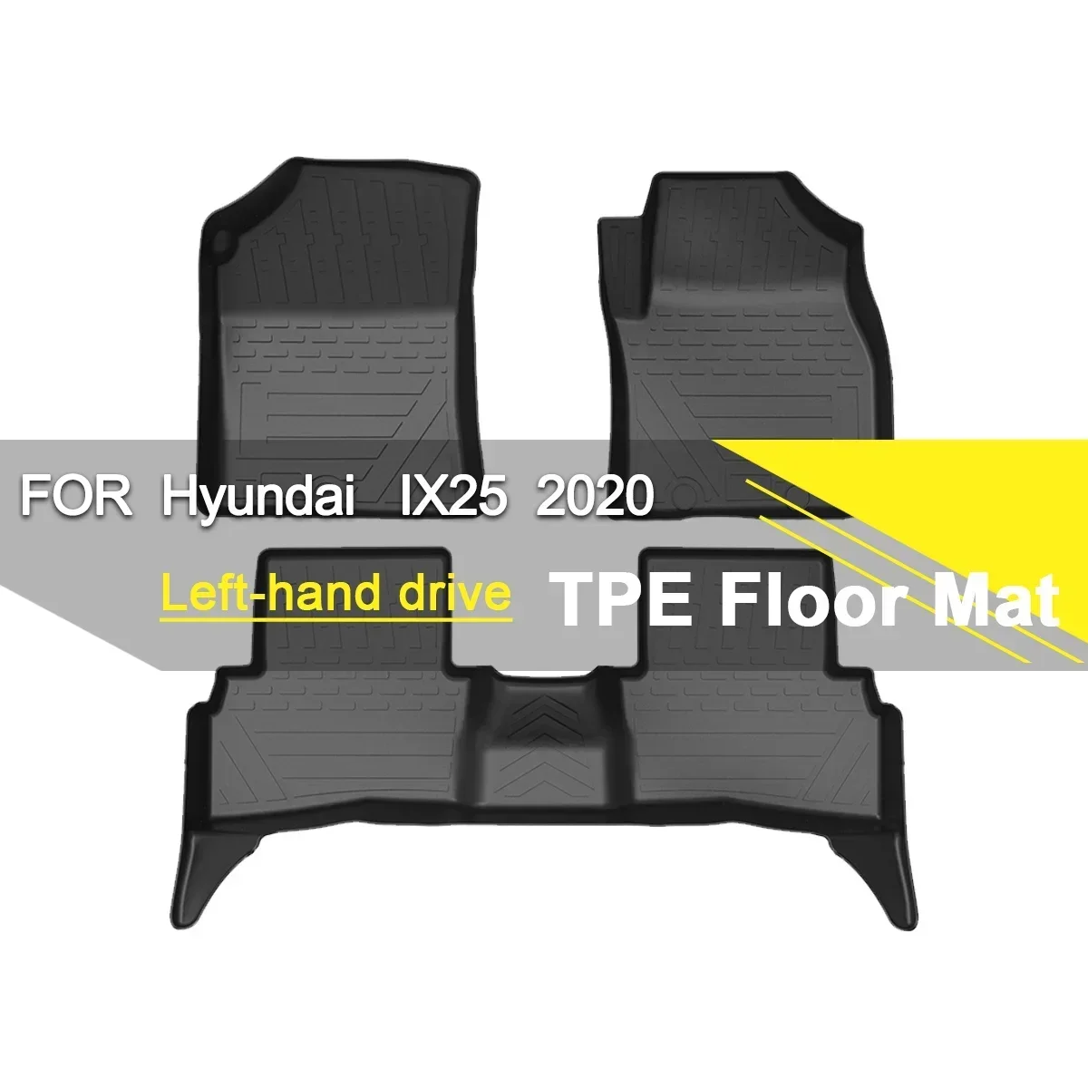 

Автомобильный напольный коврик из ТПЭ, резиновый, водонепроницаемый, нескользящий, полностью объемный, ремонт, левый руль, автомобильные аксессуары для Hyundai IX25 2020