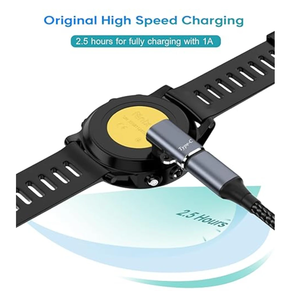 ใช้งานร่วมกับ Garmin Instinct 2, 2S, 2X, Garmin Venu 3, 2 Plus, 2S, SQ USB อะแดปเตอร์ชาร์จสมาร์ทวอทช์