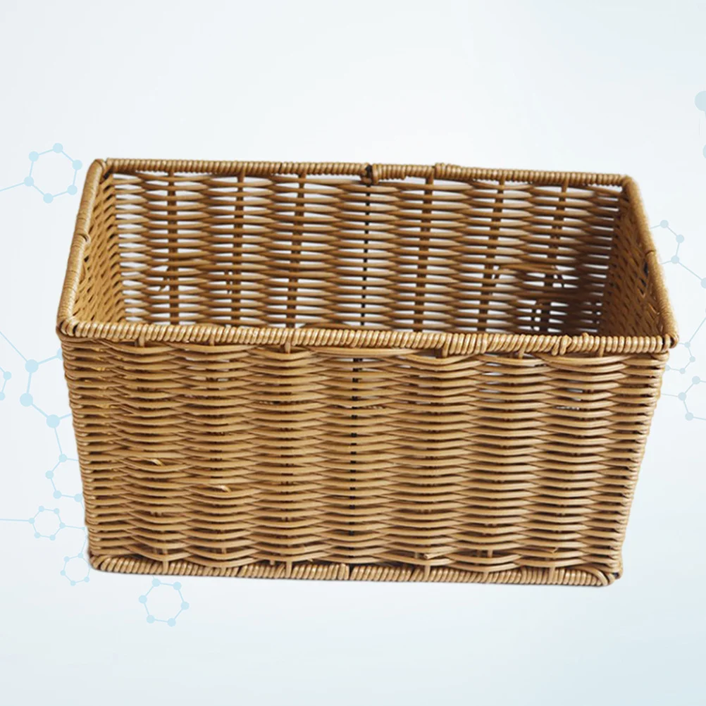 

1pc 30*20*12Cm Rattan Basket For Bathroom Kitchen Supermarket Organizer Container For Kitchen Container Collecting Basket
